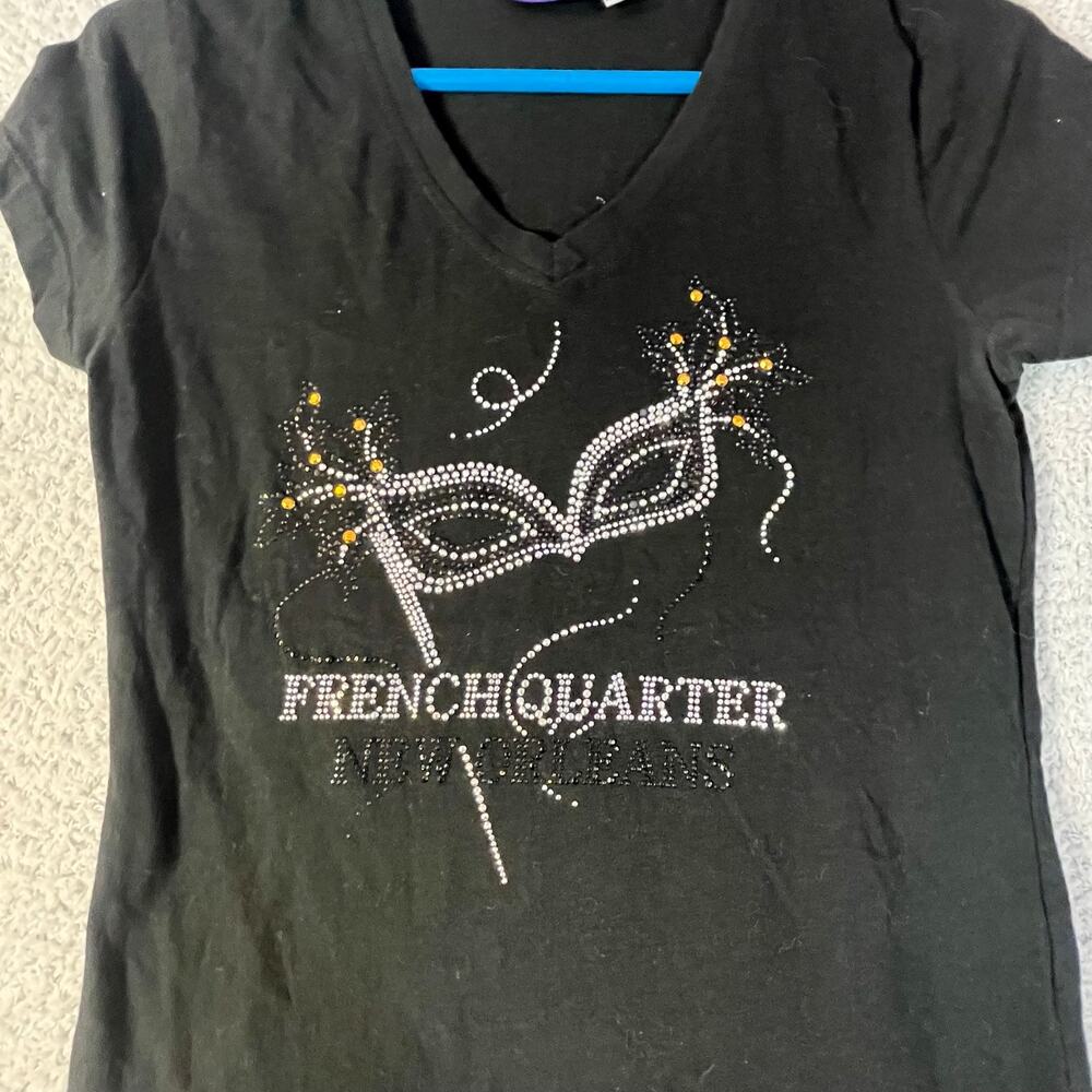 Blue axes French quarter New Orleans masquerade tshirt Mardi gras women’s Sz M